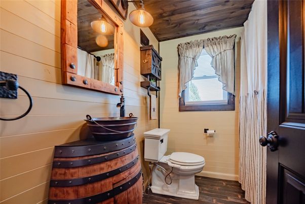 Bathroom, Interior, Wooden Ceilings, Wood Texture Flooring
