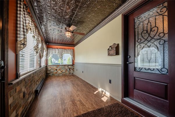 Interior, Stone Walls, Wood Texture Flooring