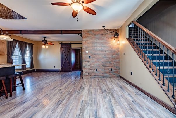 Empty room, Interior, Stone Walls, Wood Texture Flooring