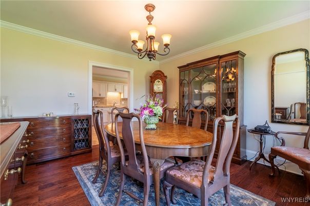 Chandelier, Dining room, Interior, Wood Texture Flooring
