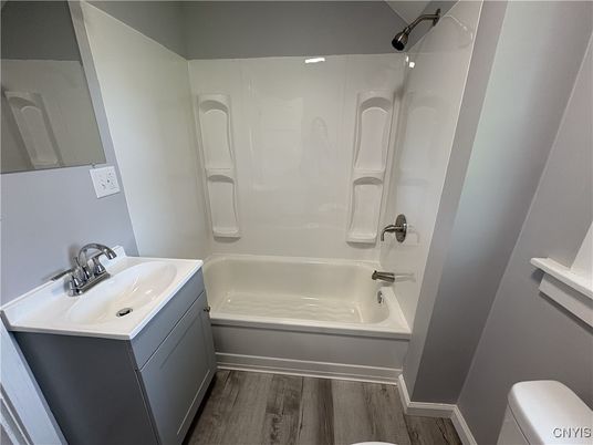 Bathroom, Dual Sink Vanities, Interior, Wood Texture Flooring