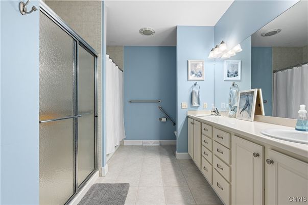 Bathroom, Dual Sink Vanities, Glass Shower, Interior