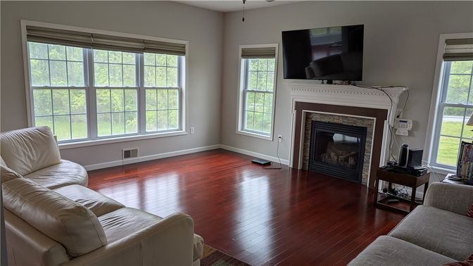 Fireplace, Interior, Living room, Wood Texture Flooring