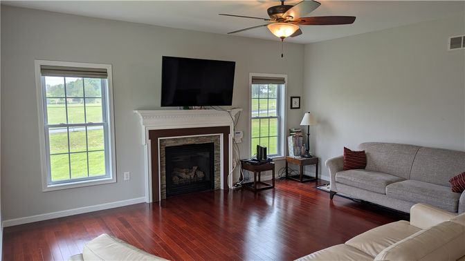 Fireplace, Interior, Living room, Wood Texture Flooring