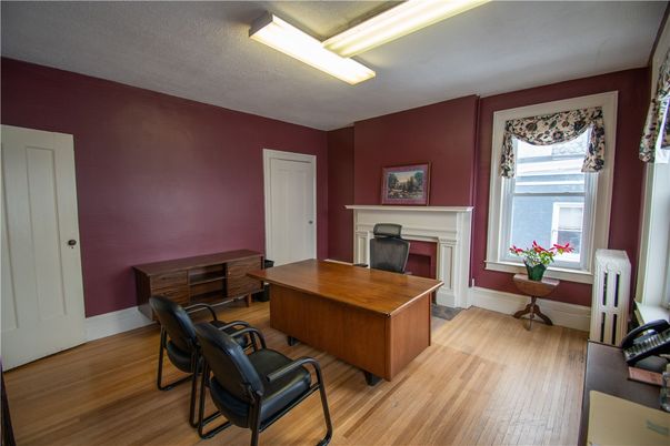 Fireplace, Home Office, Interior, Wood Texture Flooring