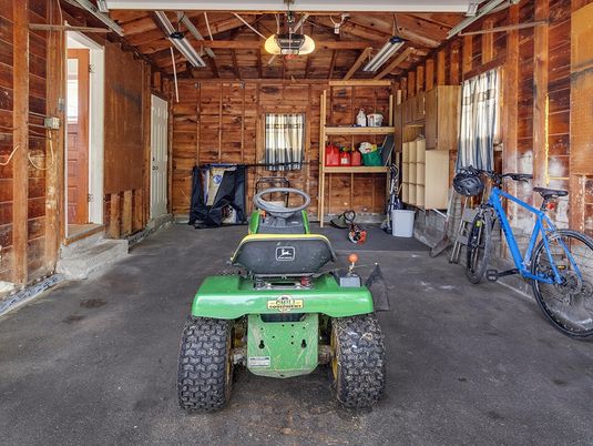 Garage, Interior, Wooden Beams, Wooden Walls