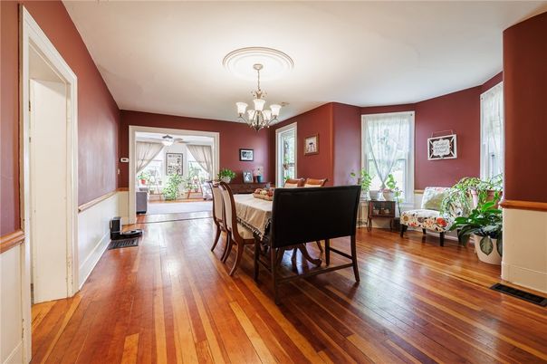 Chandelier, Dining room, Interior, Wood Texture Flooring