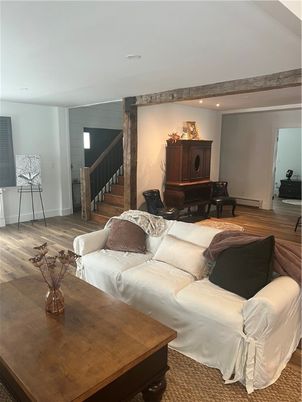 Interior, Living room, Piano, Recessed Lighting, Wood Texture Flooring