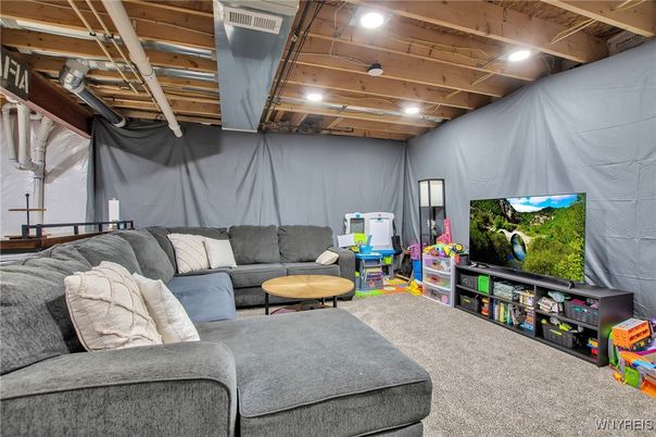 Interior, Living room, Recessed Lighting, Wooden Beams, Wooden Ceilings