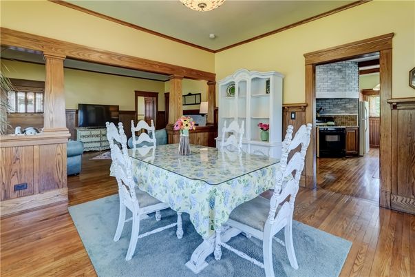 Dining room, Interior, Wood Texture Flooring