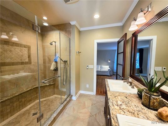 Bathroom, Bedroom, Glass Shower, Interior, Recessed Lighting