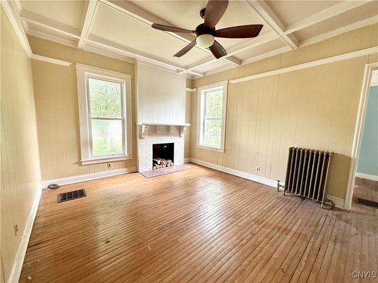 Empty room, Fireplace, Interior, Wood Texture Flooring
