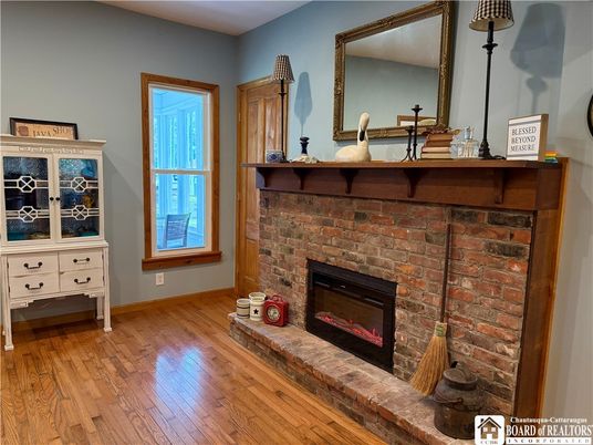 Fireplace, Interior, Stone Walls, Wood Texture Flooring
