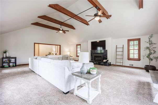 Fireplace, Interior, Living room, Wooden Beams