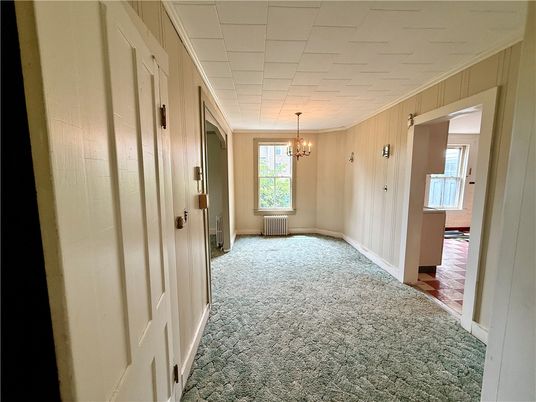 Chandelier, Empty room, Interior