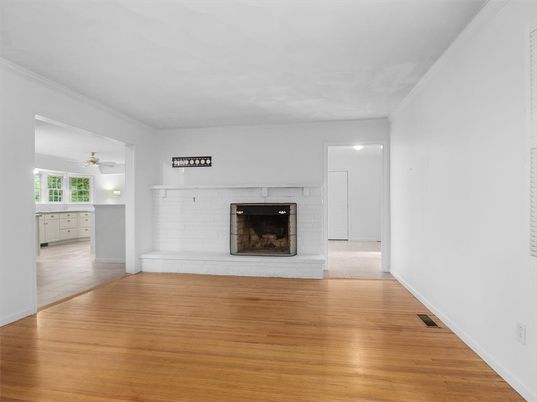 Empty room, Fireplace, Interior, Wood Texture Flooring