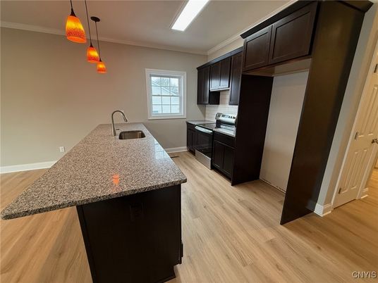Interior, Kitchen, Pendant Lights, Wood Texture Flooring