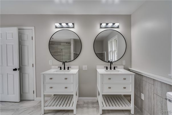 Bathroom, Dual Sink Vanities, Interior, Marble