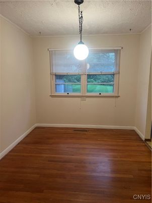 Empty room, Interior, Pendant Lights, Wood Texture Flooring