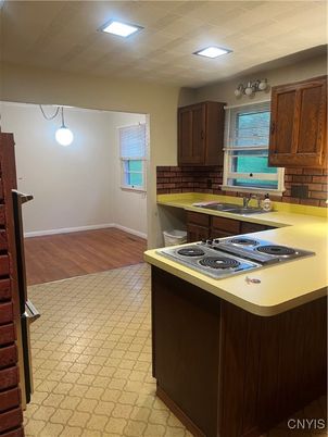 Interior, Kitchen, Recessed Lighting, Wood Texture Flooring