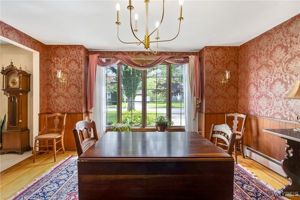 Chandelier, Dining room, Interior, Wood Texture Flooring