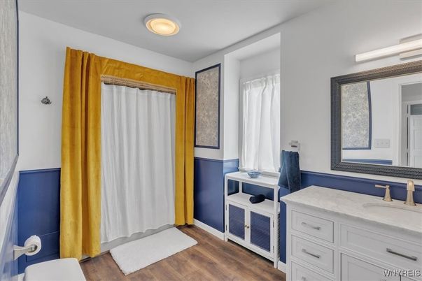 Bathroom, Interior, Wood Texture Flooring