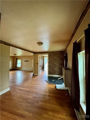 Interior, Stone Walls, Wood Texture Flooring
