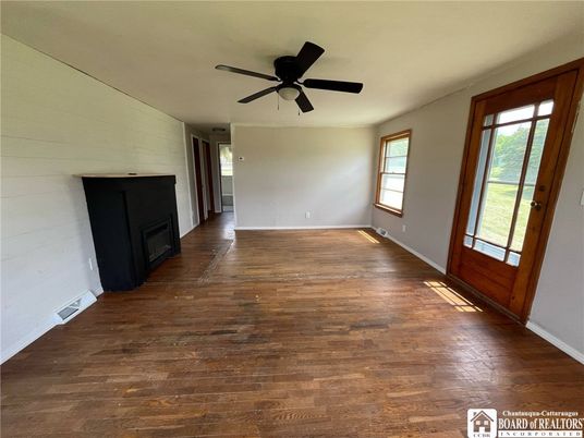 Empty room, Fireplace, Interior, Wood Texture Flooring