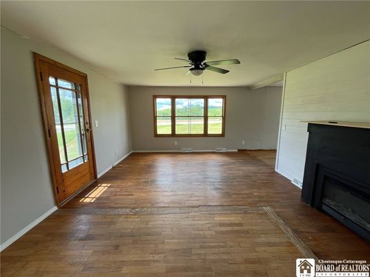 Empty room, Fireplace, Interior, Wood Texture Flooring