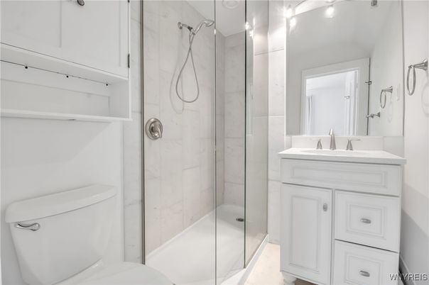 Bathroom, Glass Shower, Interior, Marble Walls