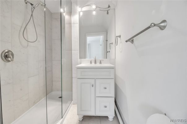Bathroom, Glass Shower, Interior, Marble Walls