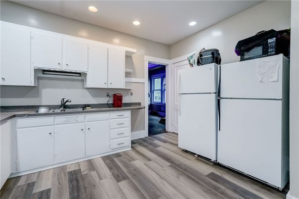 Interior, Kitchen, Recessed Lighting, Wood Texture Flooring