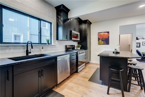 Interior, Kitchen, Recessed Lighting, Wood Texture Flooring