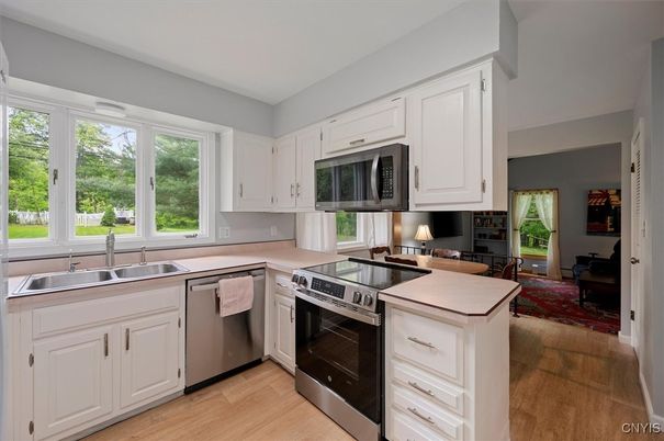 Interior, Kitchen, Stainless Steel Appliances, Wood Texture Flooring