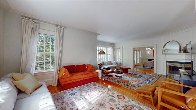 Dining room, Fireplace, Interior, Living room, Wood Texture Flooring
