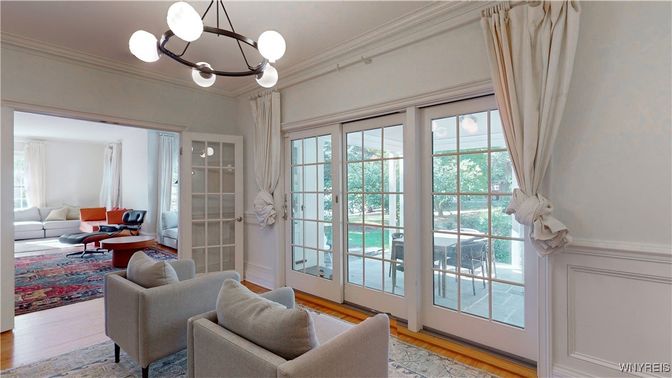 Interior, Living room, Pendant Lights, Wood Texture Flooring