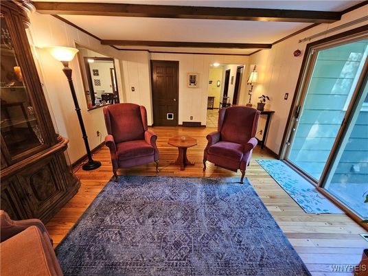 Fireplace, Interior, Living room, Stone Walls, Wood Texture Flooring