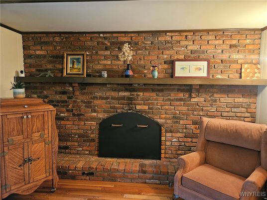 Fireplace, Interior, Living room, Stone Walls, Wood Texture Flooring