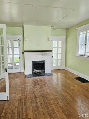 Empty room, Fireplace, Interior, Wood Texture Flooring