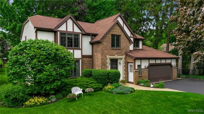 Attached, Exterior, Facade, Brick Facade, Tudor Revival
