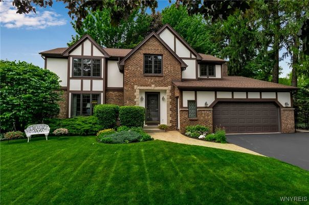 Attached, Exterior, Facade, Brick Facade, Tudor Revival
