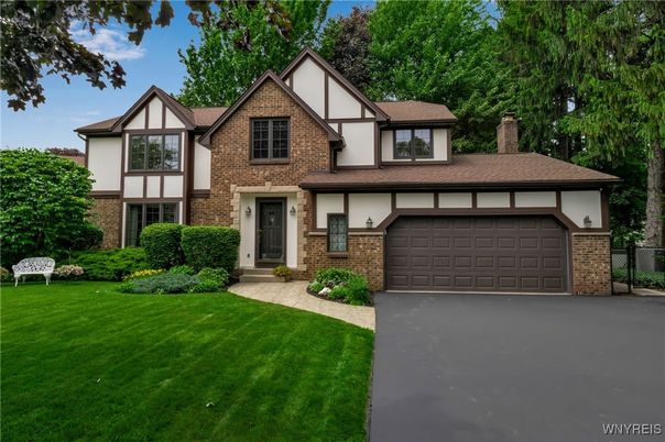 Attached, Exterior, Facade, Brick Facade, Tudor Revival