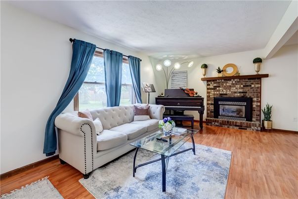 Fireplace, Interior, Living room, Piano, Wood Texture Flooring
