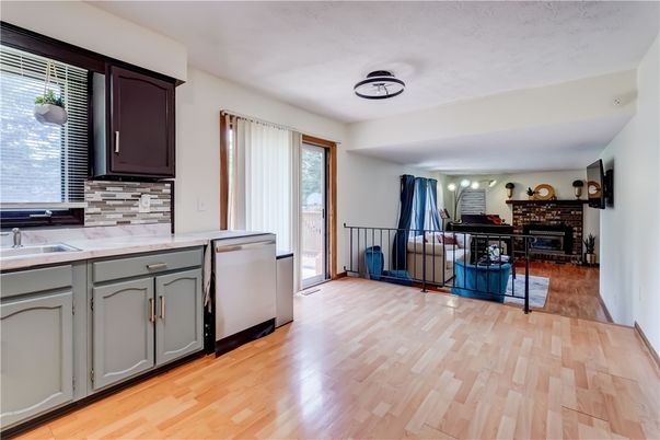 Fireplace, Interior, Kitchen, Piano, Wood Texture Flooring