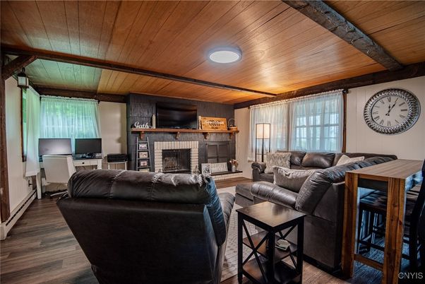 Fireplace, Interior, Living room, Wooden Ceilings, Wood Texture Flooring