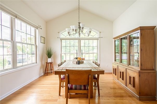 Chandelier, Dining room, Interior, Wood Texture Flooring