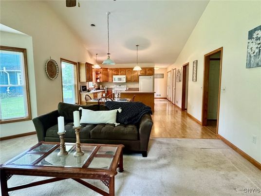 Dining room, Interior, Kitchen, Pendant Lights, Wood Texture Flooring