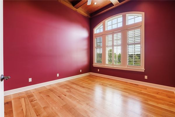 Empty room, Interior, Recessed Lighting, Wooden Beams, Wooden Ceilings, Wood Texture Flooring
