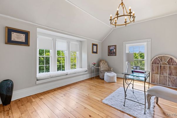 Chandelier, Home Office, Interior, Wood Texture Flooring