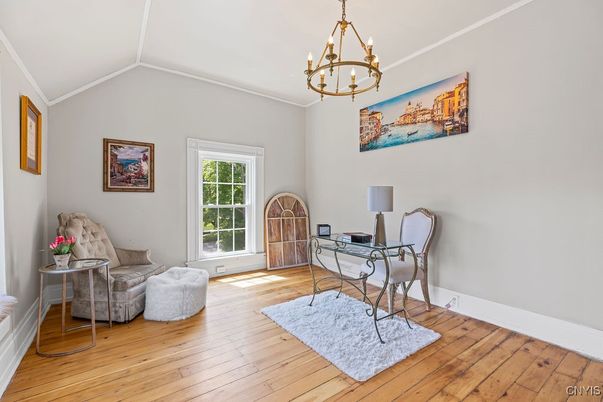 Chandelier, Home Office, Interior, Wood Texture Flooring